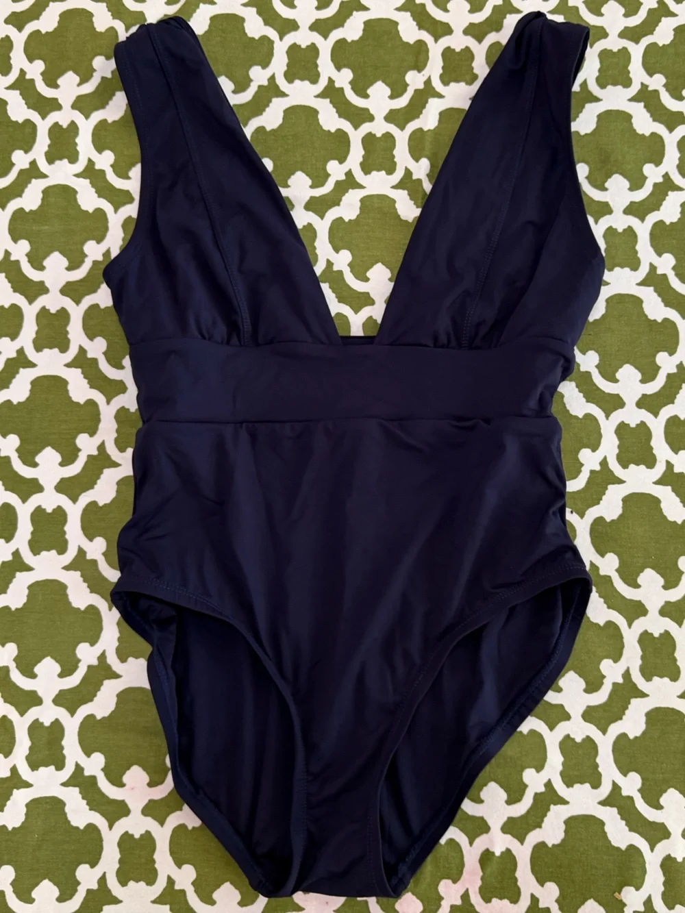 Andie Deep V One-Piece Swimsuit in Navy
